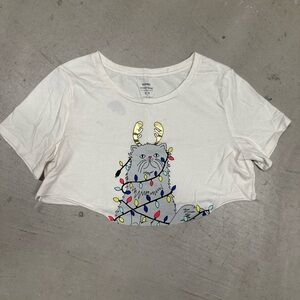 Old Navy Cat Xmas Crop Top